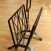 Handmade wrought iron magazine rack - vintage