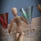 Set 4 colored wine glasses