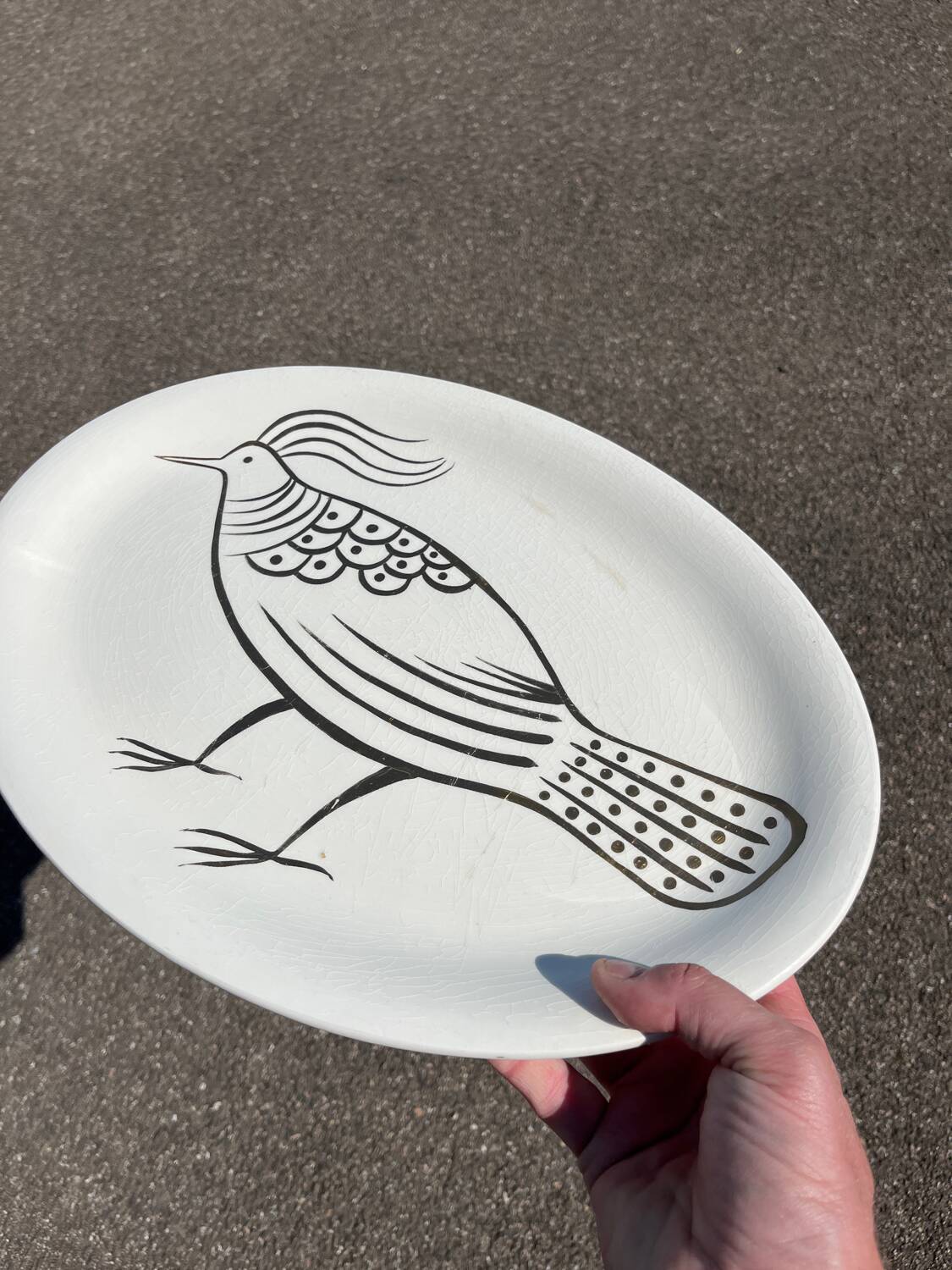 2 large vintage Robert Picault ceramic earthenware dishes