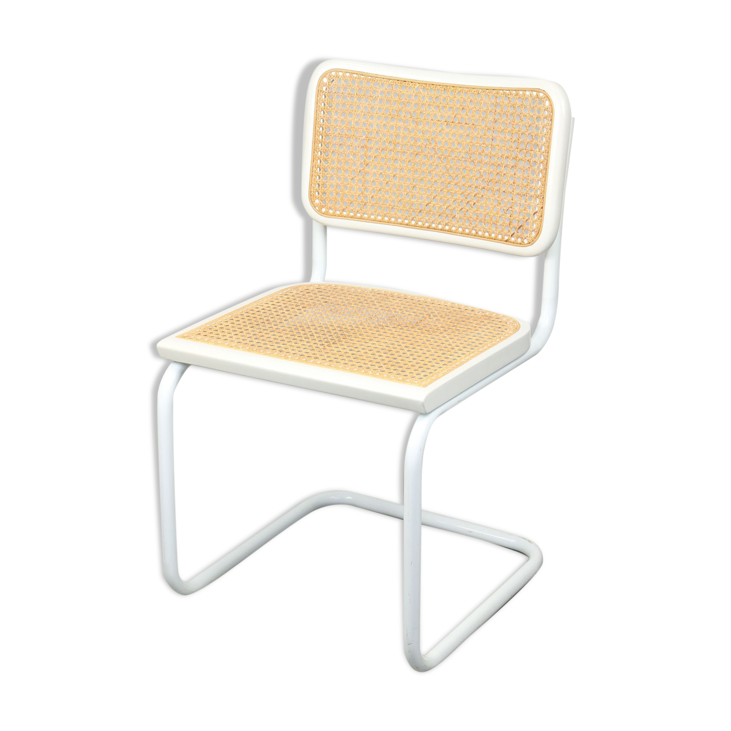 Vintage white B32 Cesca chair by Marcel Breuer, 90s