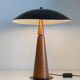 Vintage lamp Aluminor wooden foot art style vintage art deco 80s