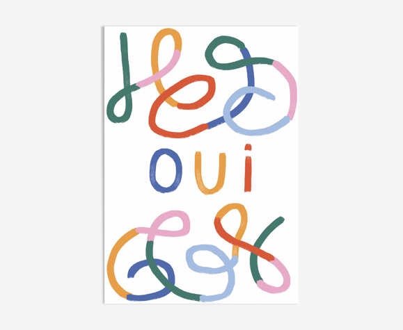 Affiche murale Oui multicouleurs 50cm*70cm