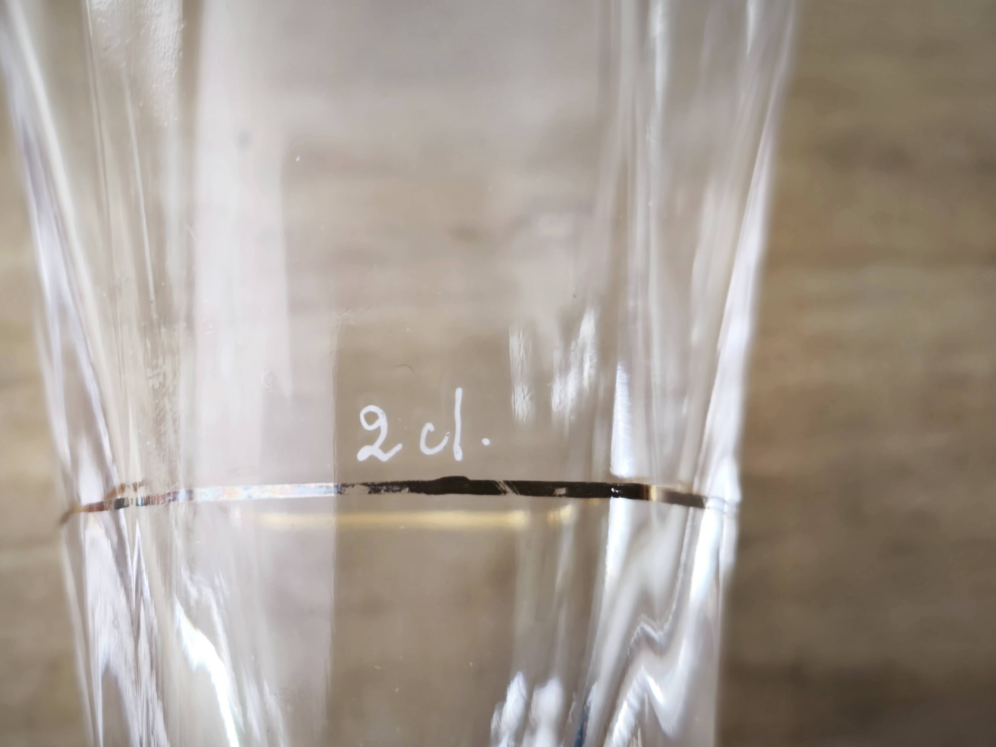 Lot de 4 verres à pastis Bistrot anciens avec marque de dosage