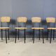 Wicker and metal dining chairs, 1980s - set of 4