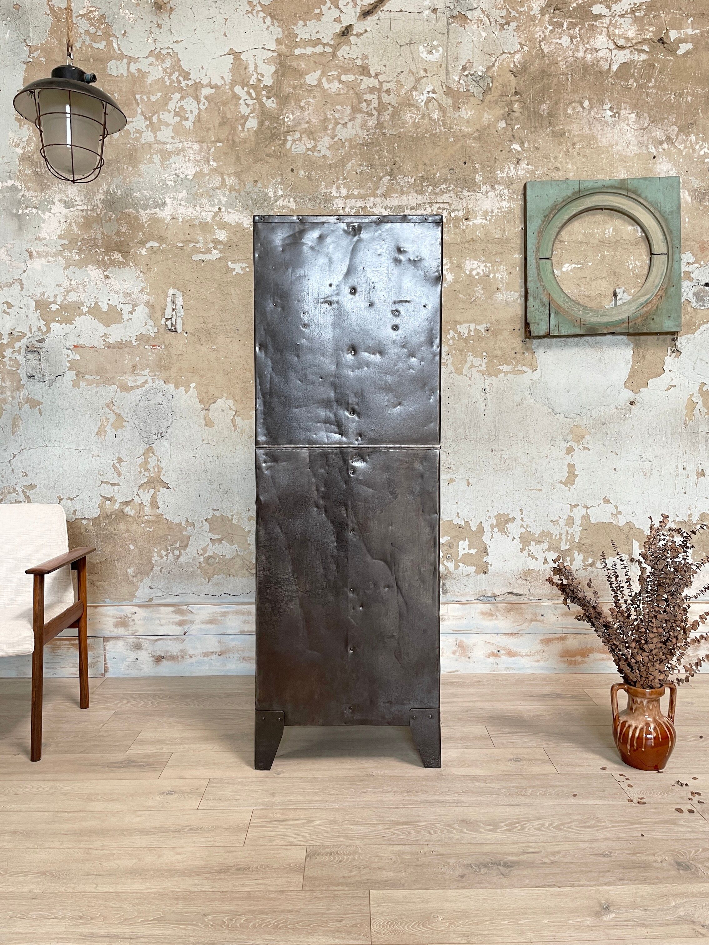 Industrial metal locker room