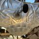 Art Deco suspension in moulded-pressed glass with geometric decoration signed Degué.