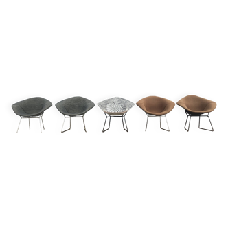 5x Knoll Bertoia Diamond chair upholstered