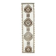 Vintage Turkish Oushak Handmade Wool Cotton White Runner Rug 84x346