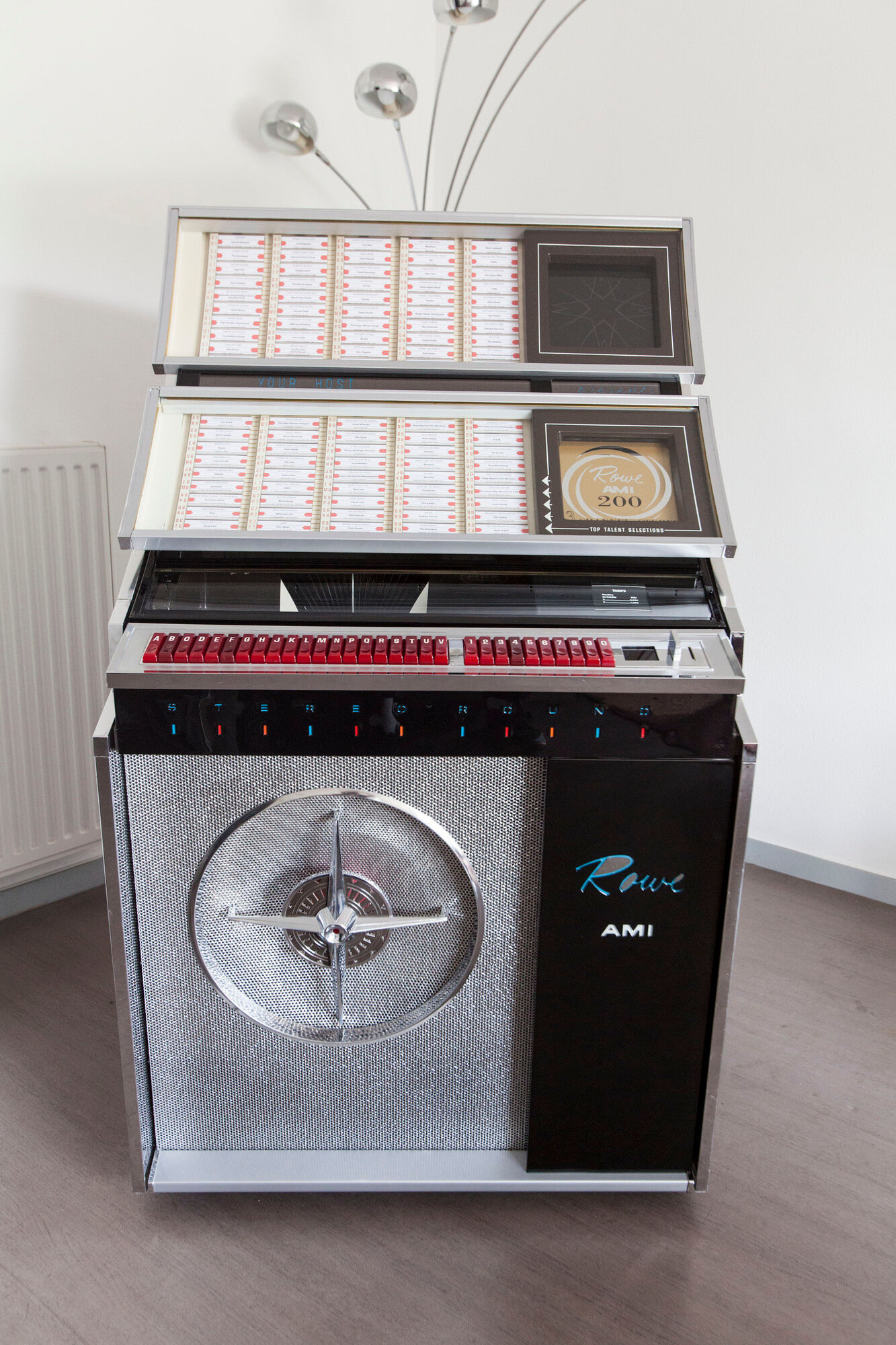 Jukebox Rowe friend from 1963 model"Jal" capa 100 vinyl compilation pop, rock, metal from 1950 to 1990