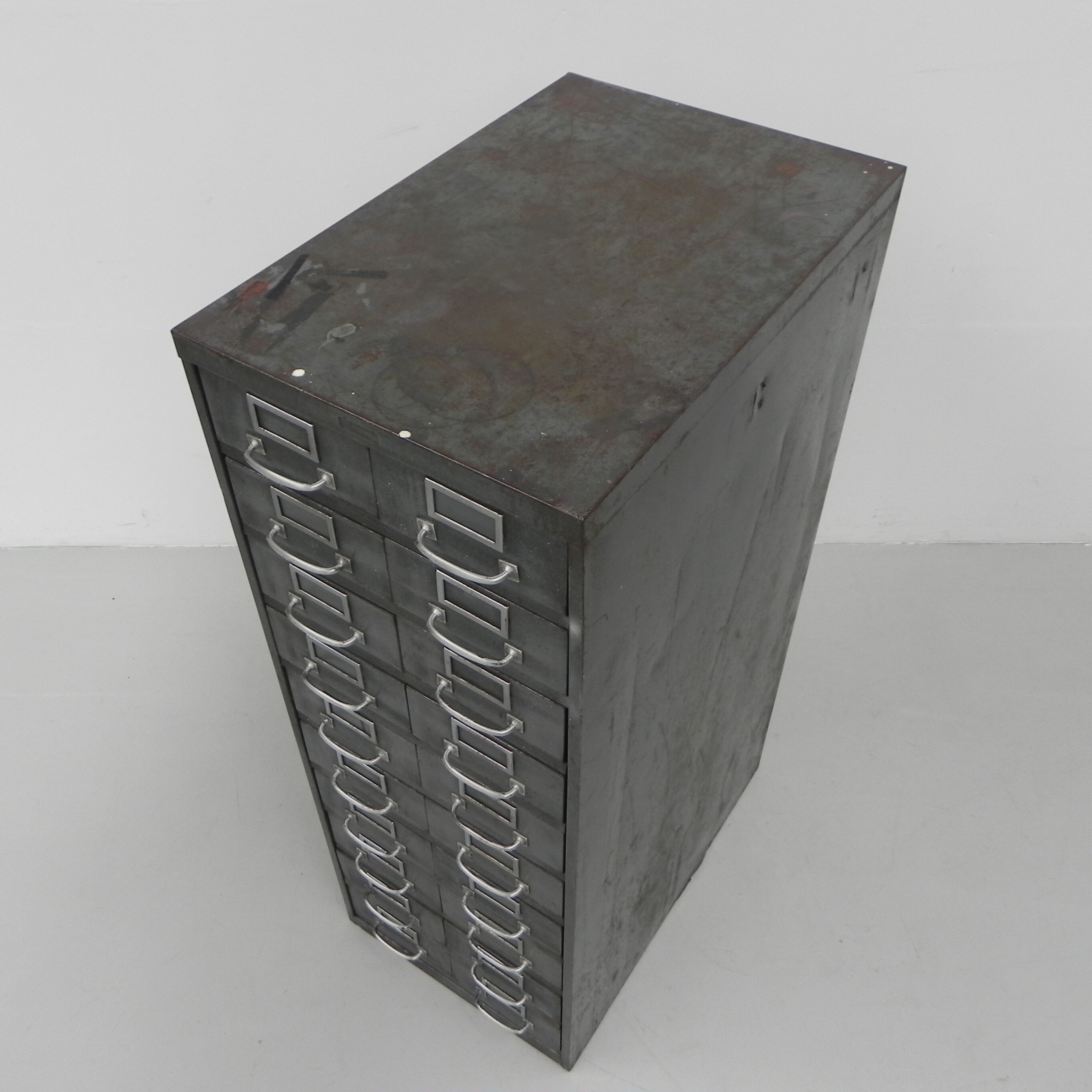 Industrial Steel Chest of Drawers with 20 Drawers