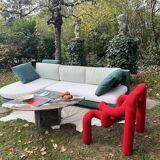 Canapé en vert et coquille d’œuf 1980s B & B Italia Antonio Citterio Sity