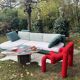 1980s B&b Italia Antonio Citterio Sity Sofa Sectional in Green and Eggshell
