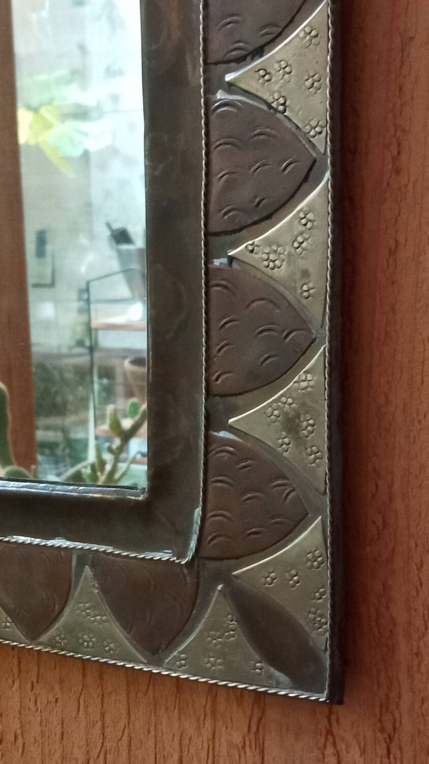 Moroccan copper and brass mirror from the 70s/80s
