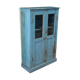 Blue patinated wardrobe in teak, furniture from India