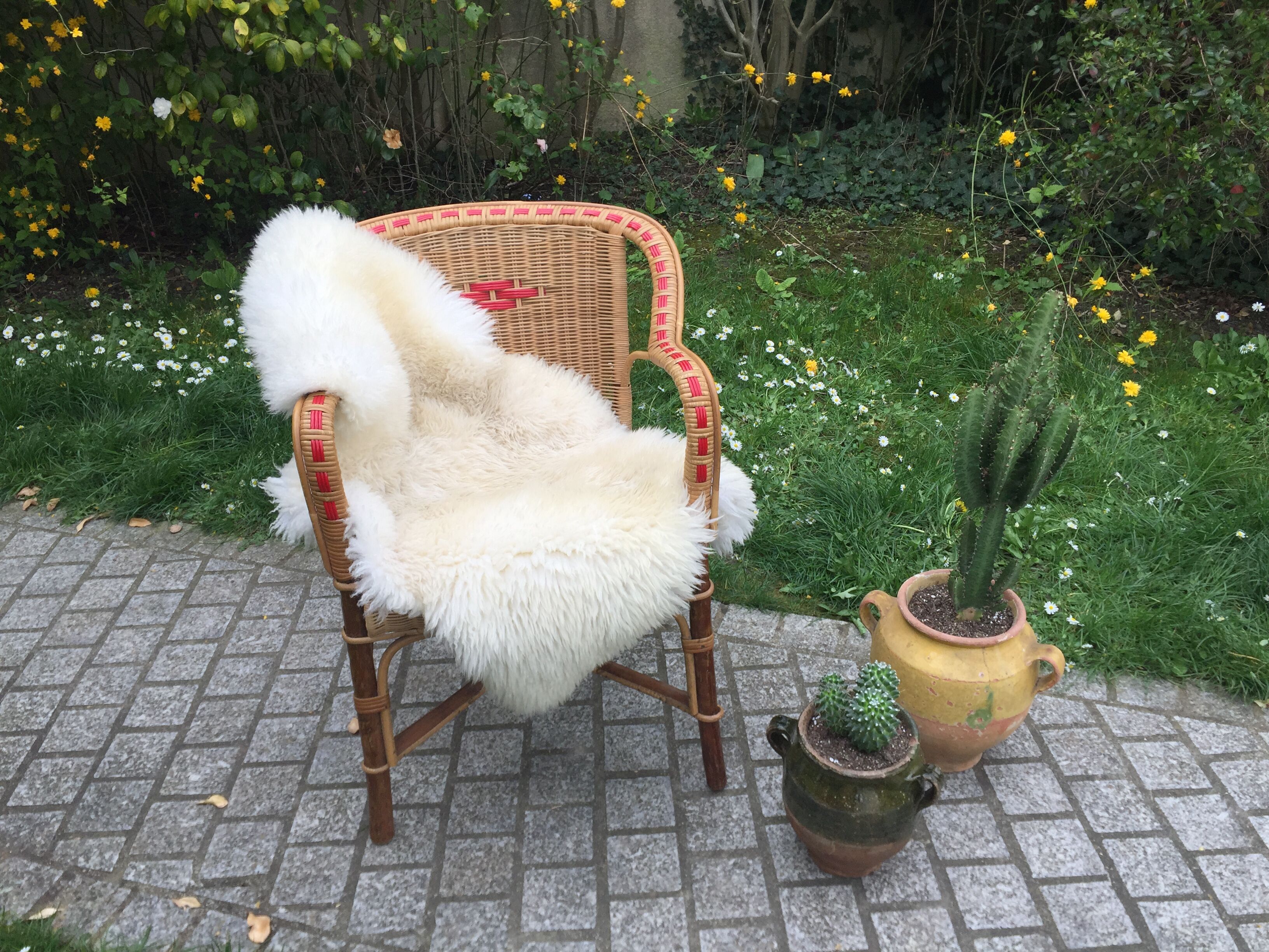 Armchair in rattan and wicker adult vintage 1960