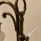 Brass table lamp with a glass shade