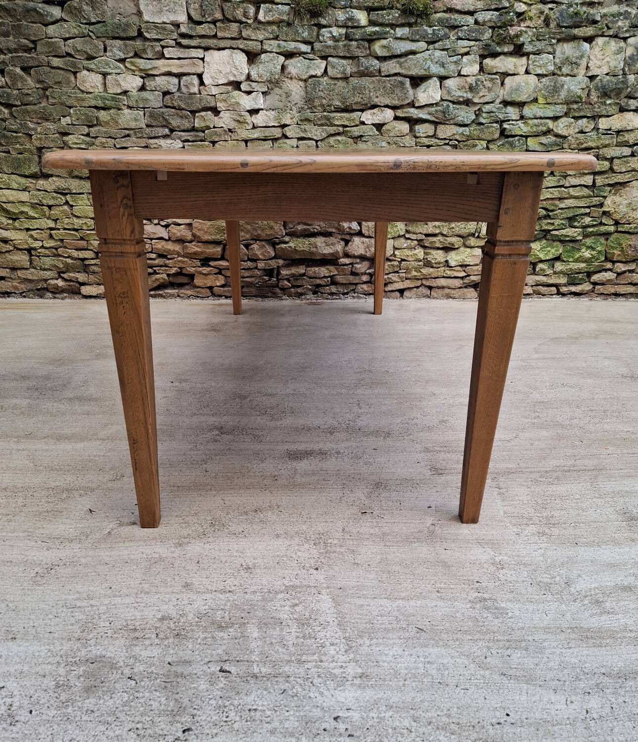Table de ferme chêne 320 cm avec allonges 