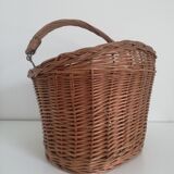 Vintage wicker basket for bicycle