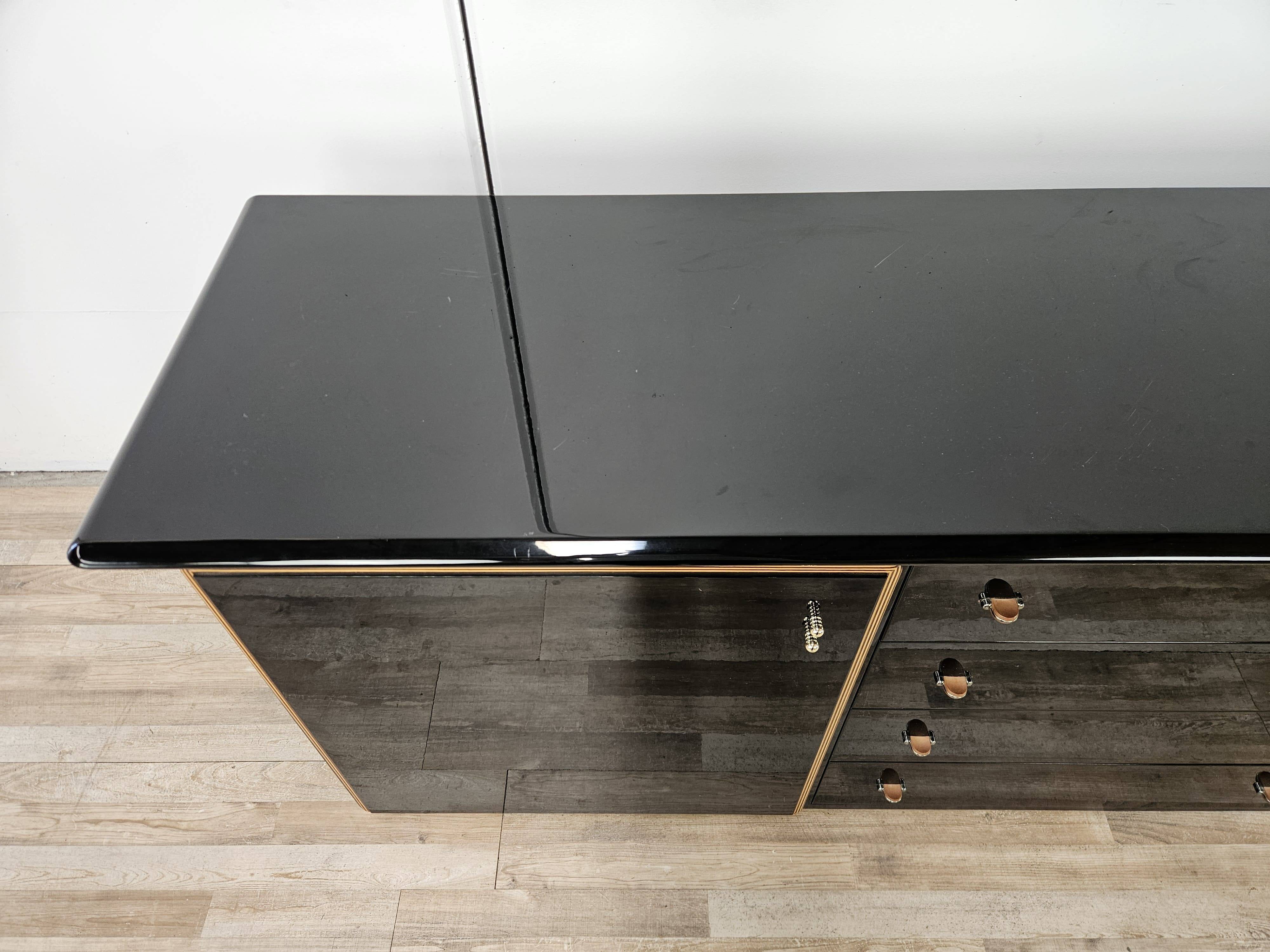 1970s Pierre Cardin sideboard in black lacquered wood