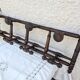 Antique wall coat rack, wooden turned bamboo, bistro 1900.