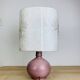 Pink ceramic ball lamp Vallauris, 60s, vintage