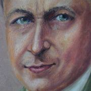 Lot of two oil portraits from the early 20th century by Laurent Delhief