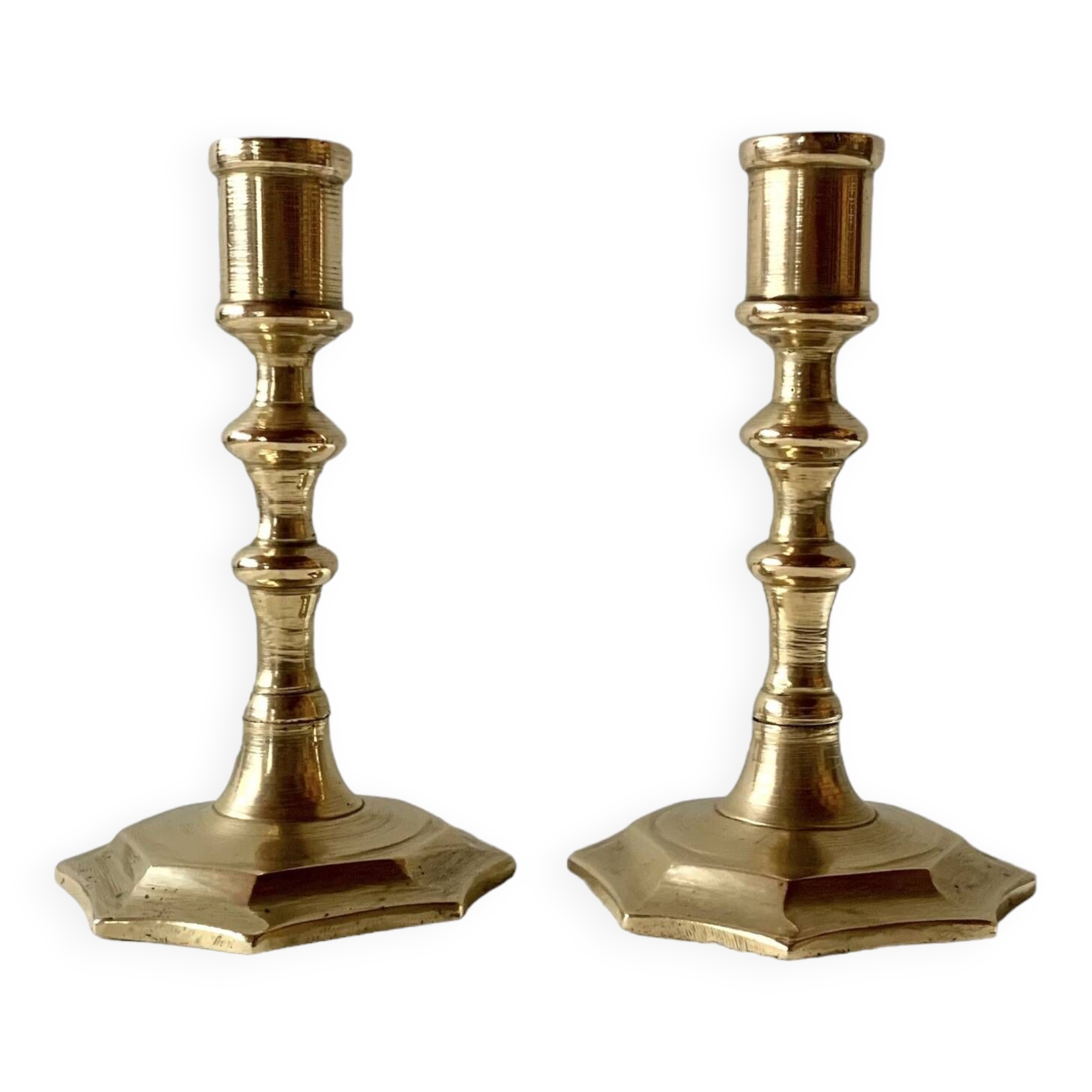 Pair of antique brass candlesticks