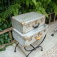 Lot of two old aluminum suitcase