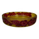 Multi-layer engraved glass bowl / ashtray – Floral decor in Art Nouveau style