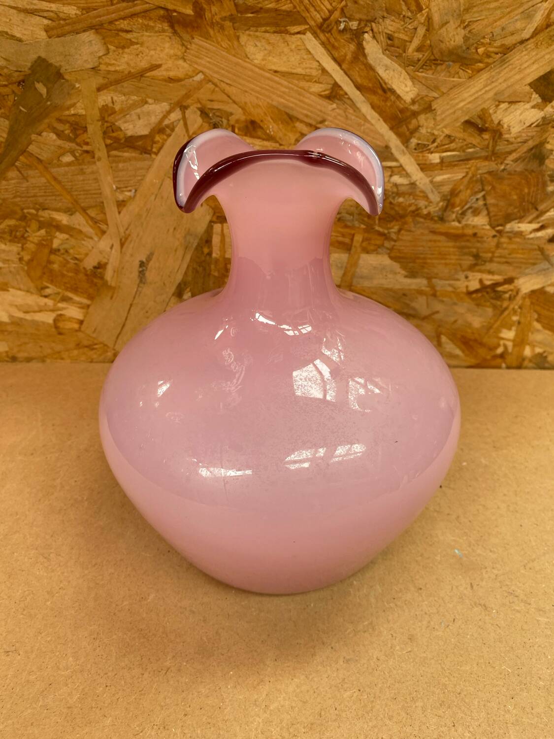 Old Vintage Pink Opaline Soliflore Vase