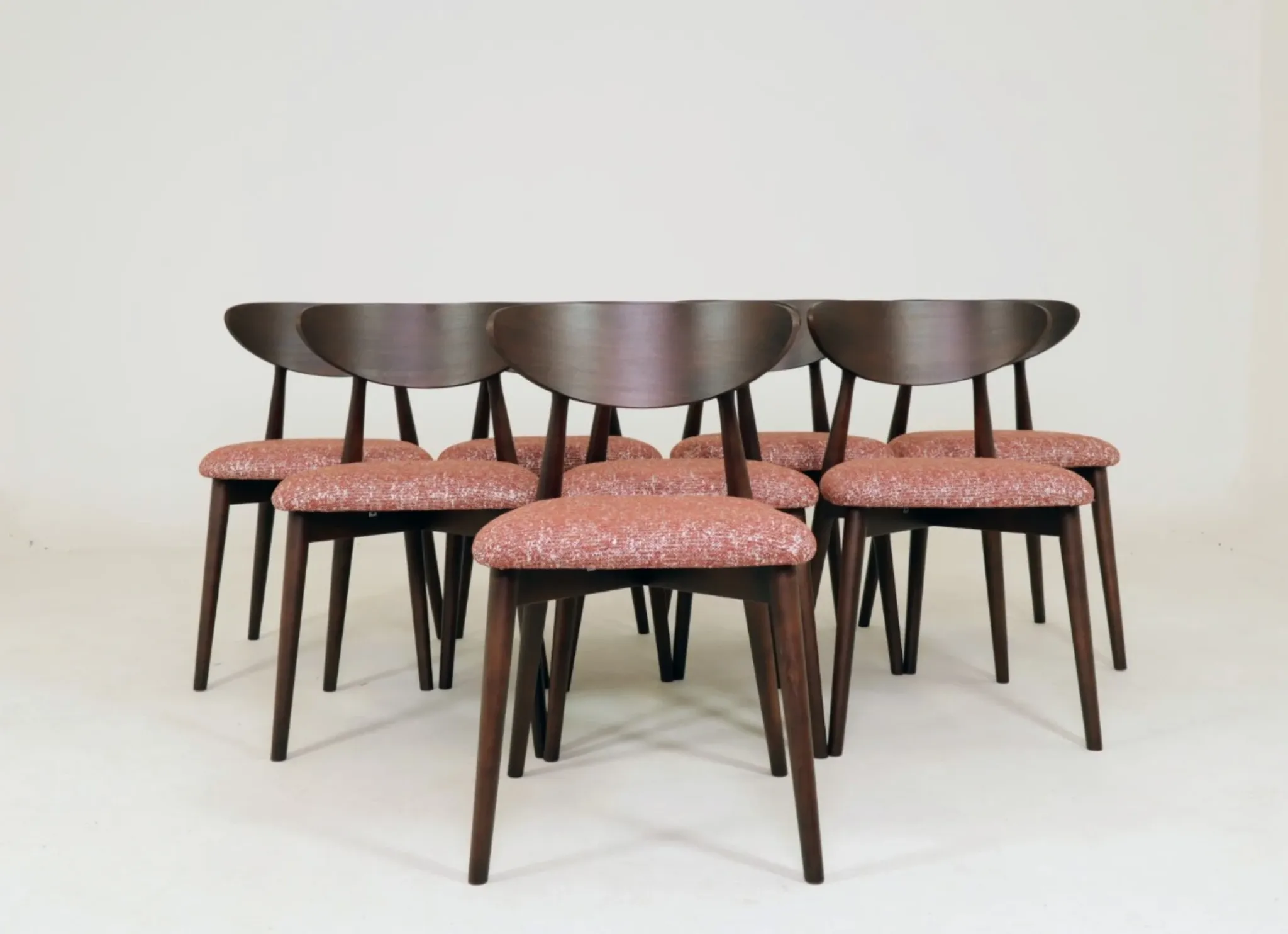 Dining chair set of 8 red crab