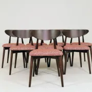 Dining chair set of 8 red crab