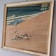 Mid century oil painting The Sunbathers