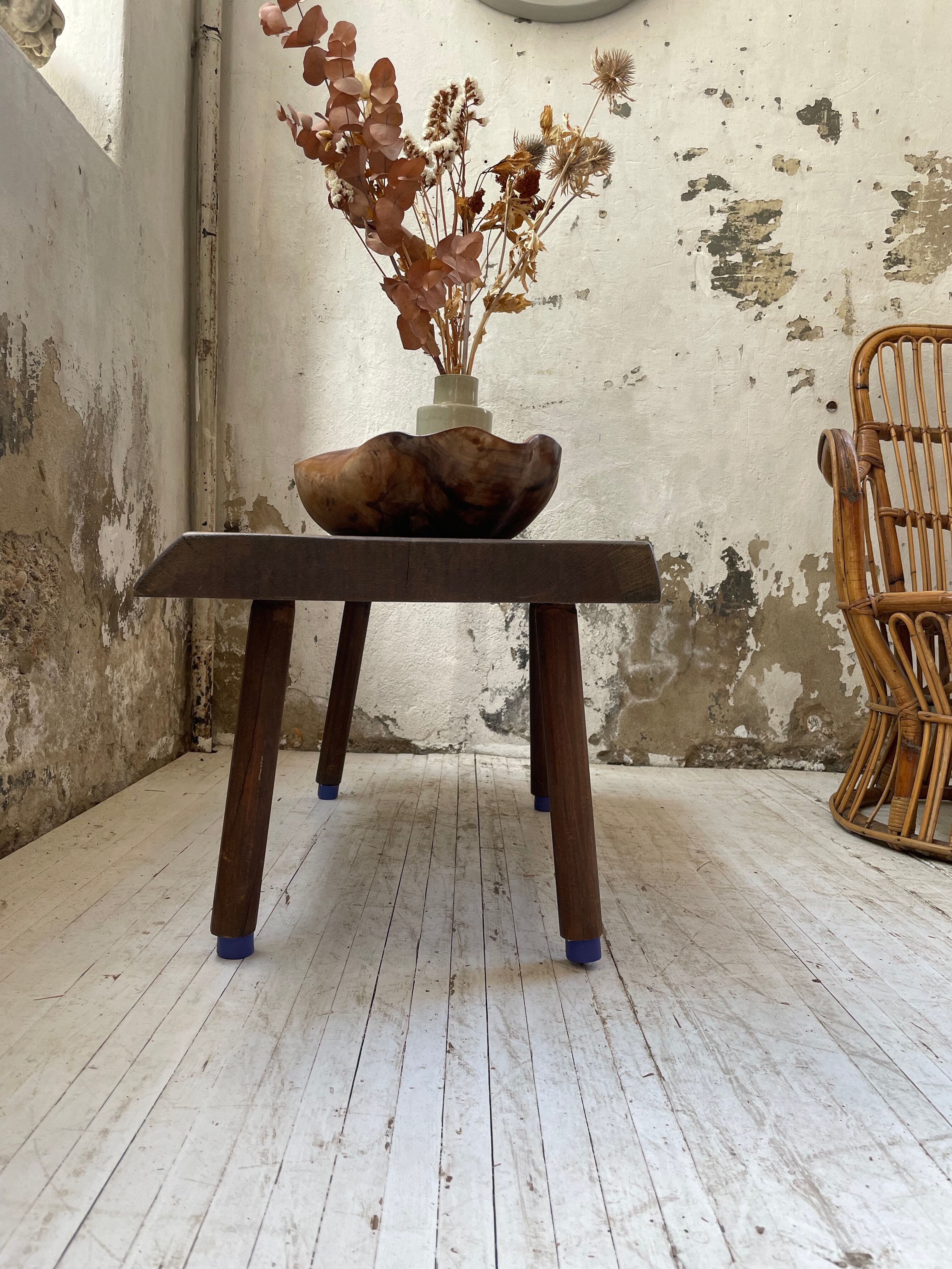 Brutalist oak coffee table