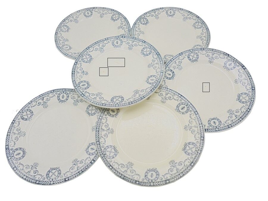 Series of 6 plates Earth iron