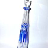 Antique Overlay NELLY carafe in crystal lined with cobalt blue SAINT-LOUIS 1930
