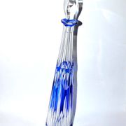 Antique Overlay NELLY carafe in crystal lined with cobalt blue SAINT-LOUIS 1930