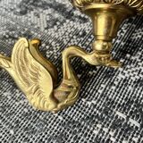 Swan brass wall lamp