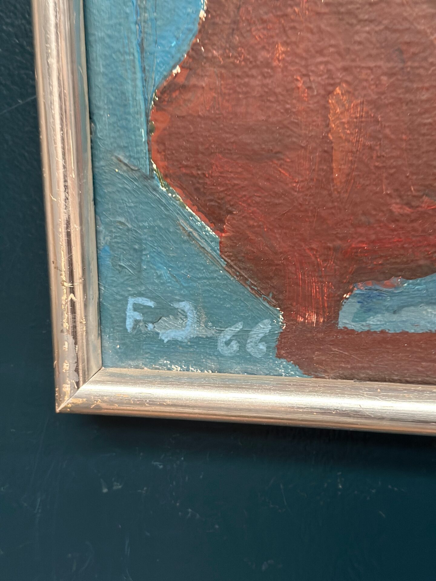 Swedish Oil on Canvas – “Abstract Composition” – Dated 1966 – Vintage
