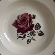 Set of 6 antique deep plates Badonviller Germaine
