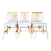 6 chaises vintage bois et blanc