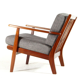 Vintage retro lounge chair in Danish teak wool