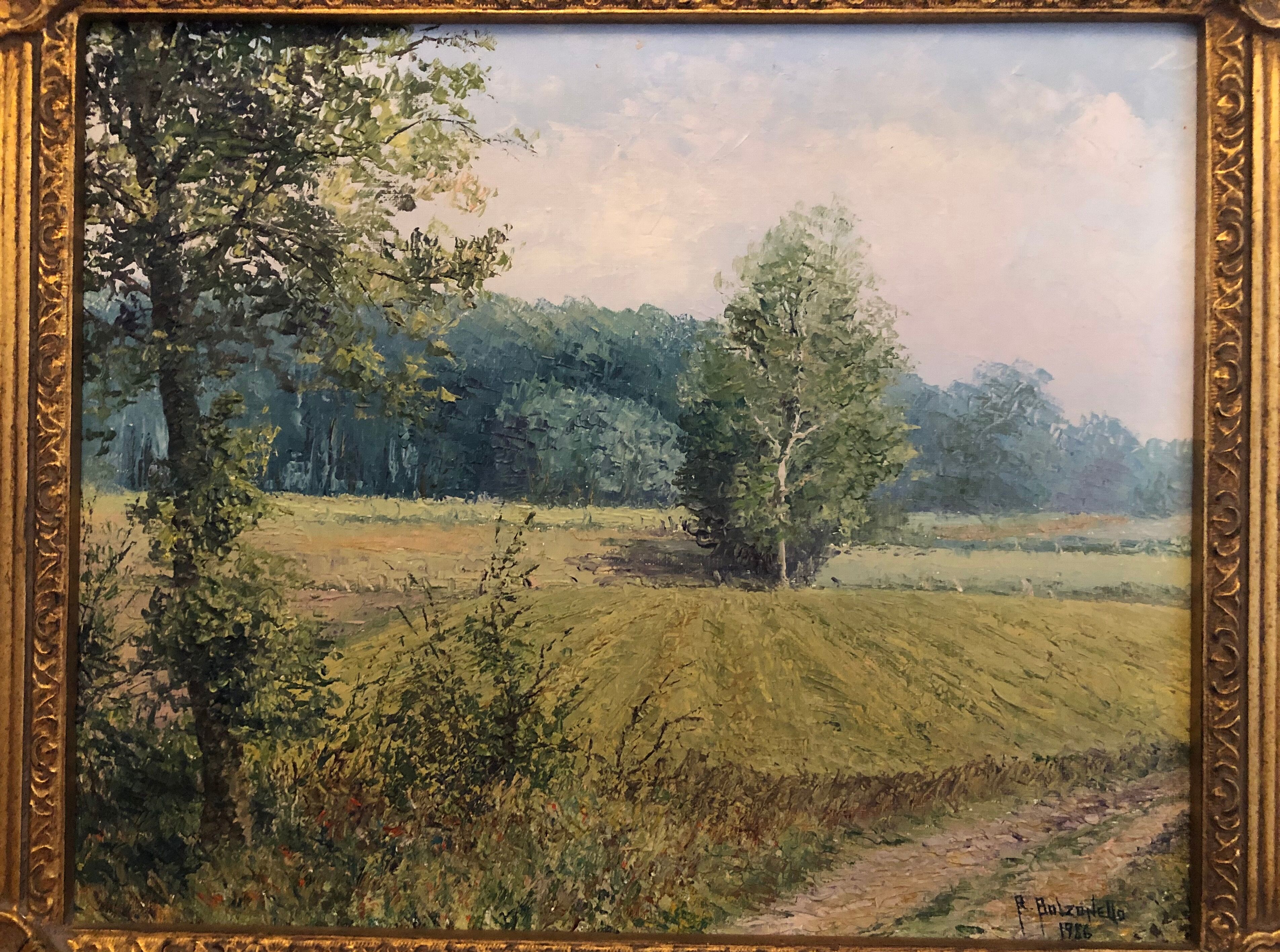 Oil on canvas country landscape