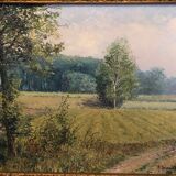Oil on canvas country landscape