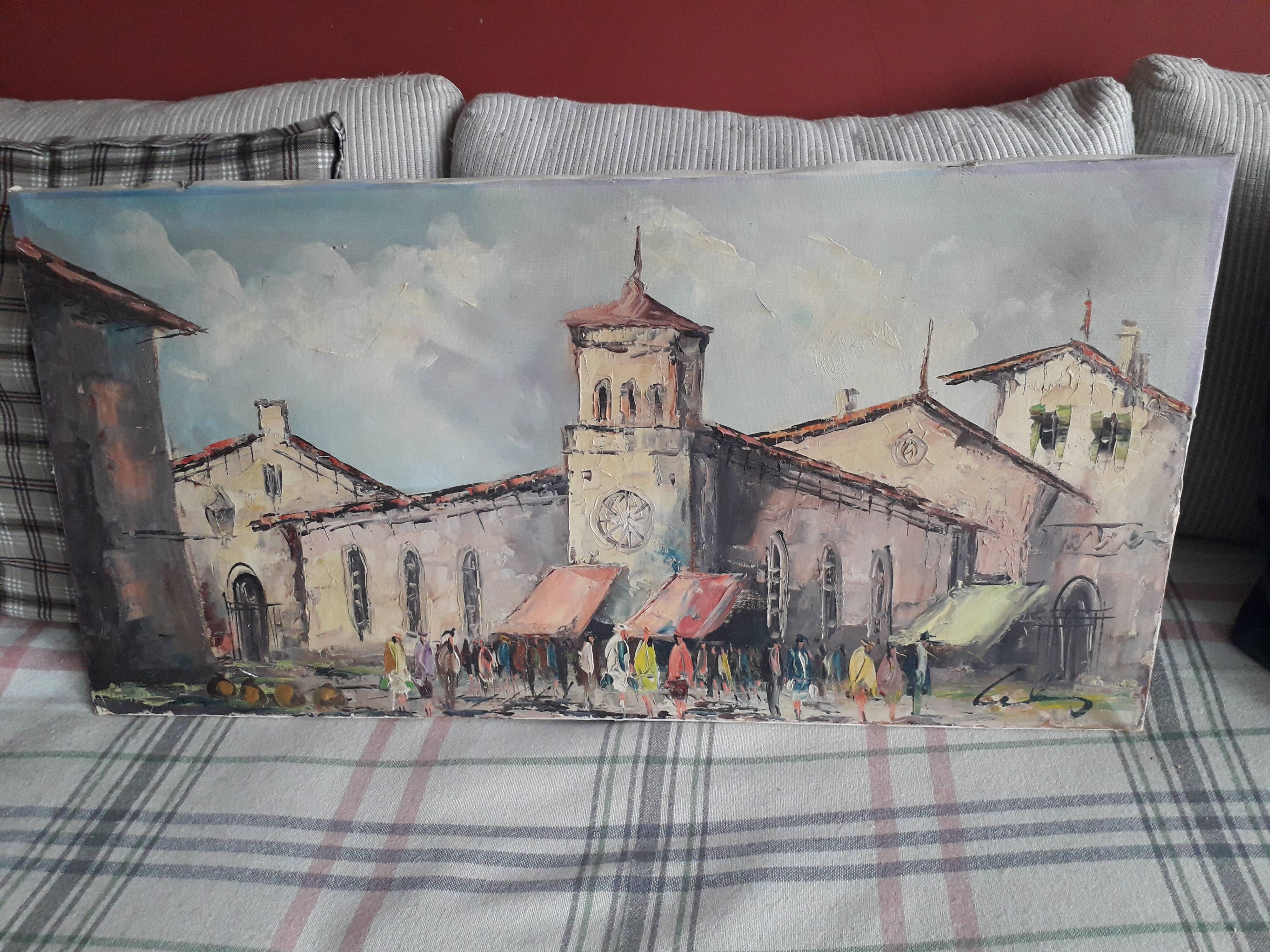 Antique Italian oil painting on canvas