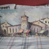 Antique Italian oil painting on canvas