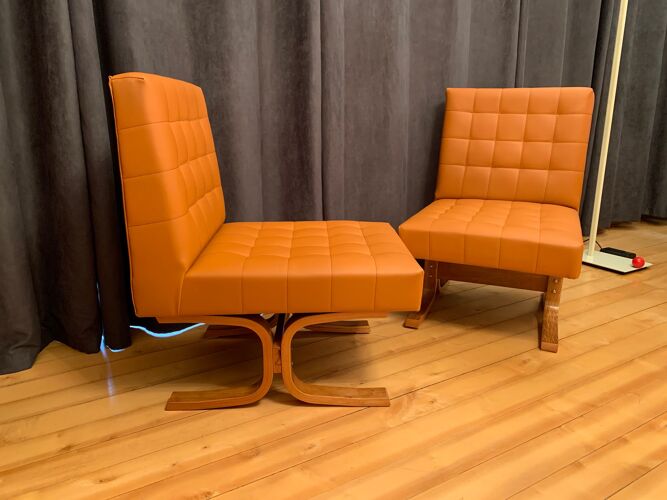 Paire de fauteuils par Ludvik Volak, drevopodnik holesov, tchécoslovaquie, années 1960