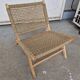 Pair of armchairs low solid wood and braided rope
