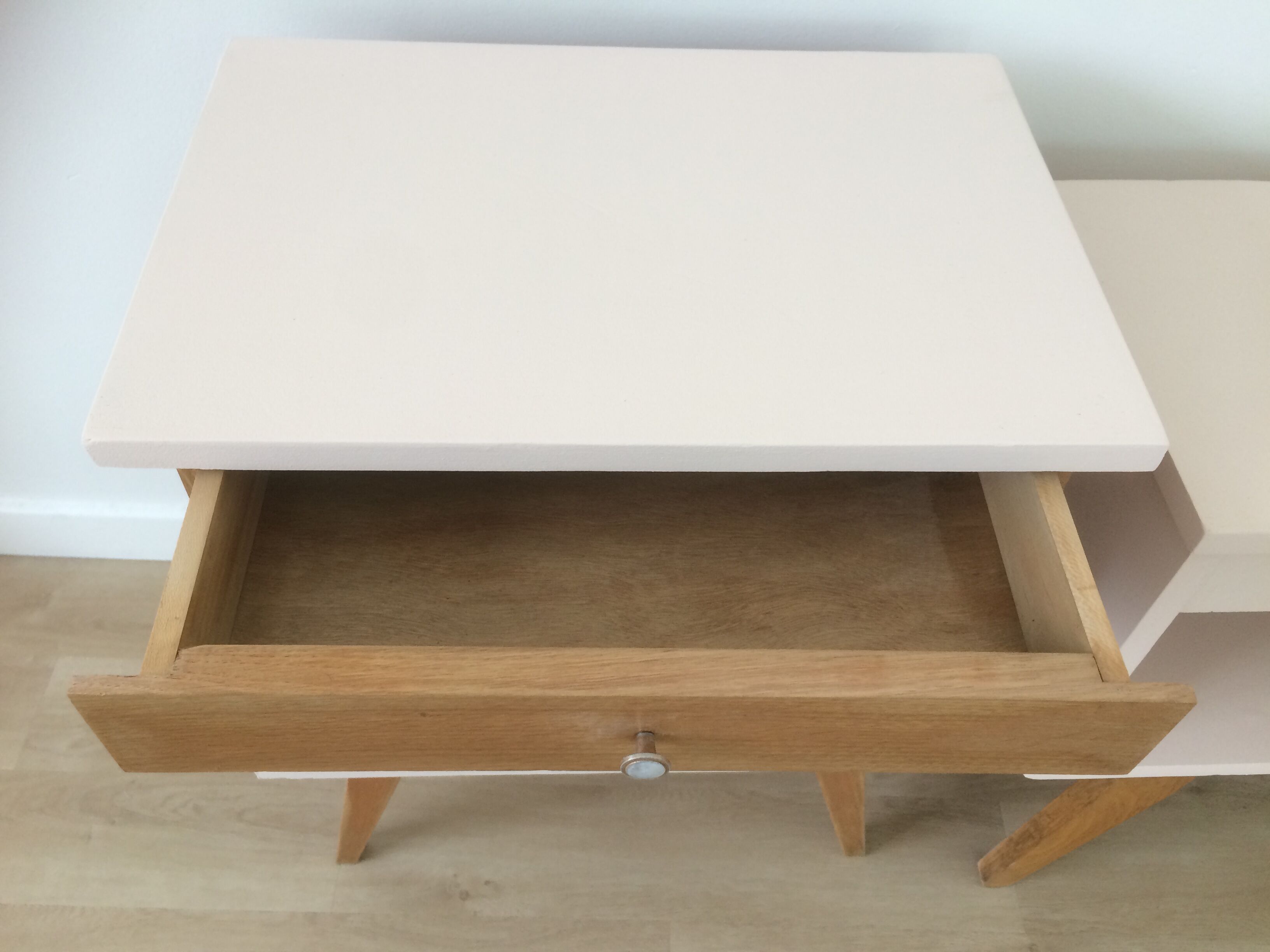 Lot of two vintage bedside tables