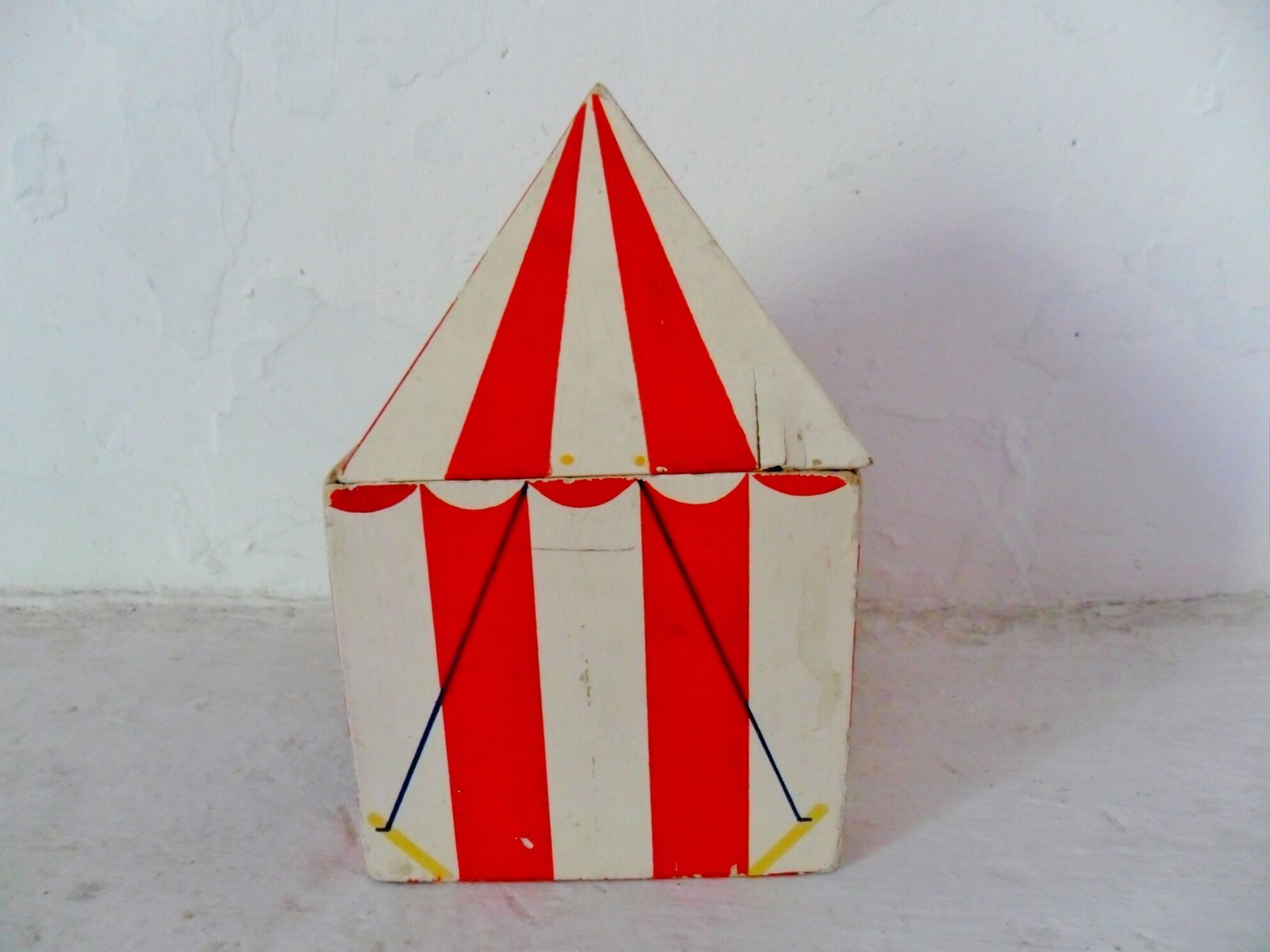 Vintage circus with wooden subjects